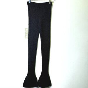 Vintage Prada Charcoal Grey Flared Funky Artsy Wool Leggings Size 4